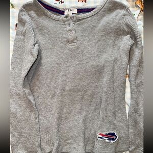 GUC XS wear by Erin Andrew’s buffalo bills waffle long sleeve shirt